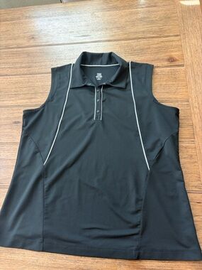 Tail White Label Black Polo with White Piping